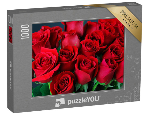 Puzzle 1000 Teile „Ein Strauß von roten Rosen“