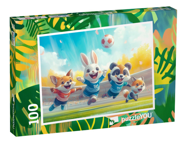 Puzzle 100 Teile „Das große Fußballturnier“
