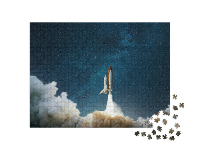 Puzzle 1000 Teile „Rakete startet in den Weltraum“