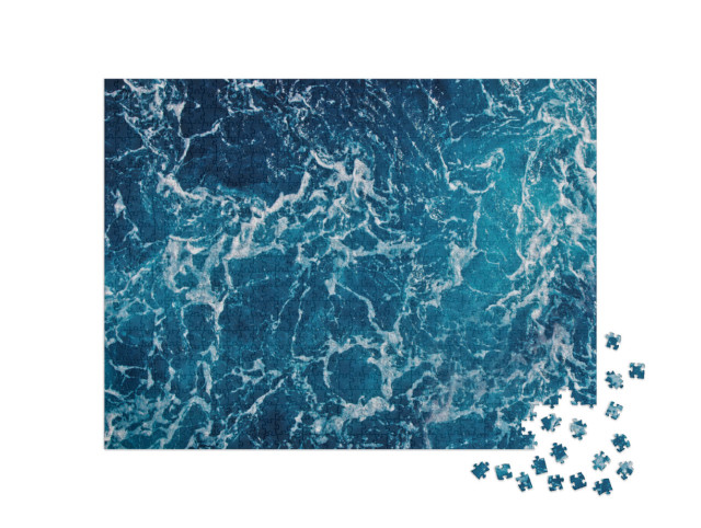 Puzzle 1000 Teile „Luftaufnahme von einer Meerwasseroberfläche, Gischt, Hintergrund“