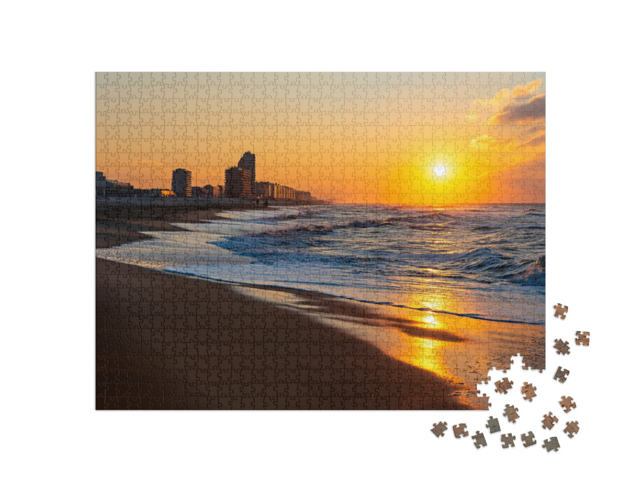 Puzzle 1000 Teile „Oostende im Sonnenuntergang, Belgien“