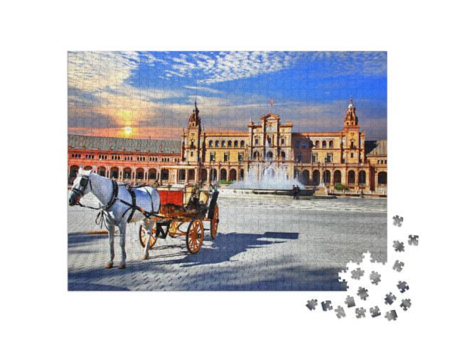 Puzzle 1000 Teile „Piazza Espana in Sevilla, Andalusien, Spanien“