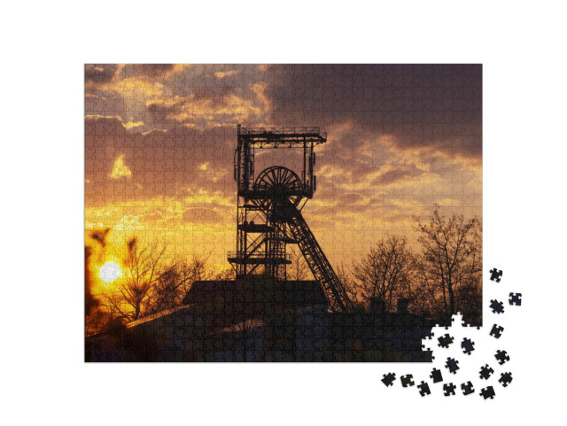 Puzzle 1000 Teile „Stillgelegtes Bergwerk Alsbachschacht, Saarland, Deutschland“