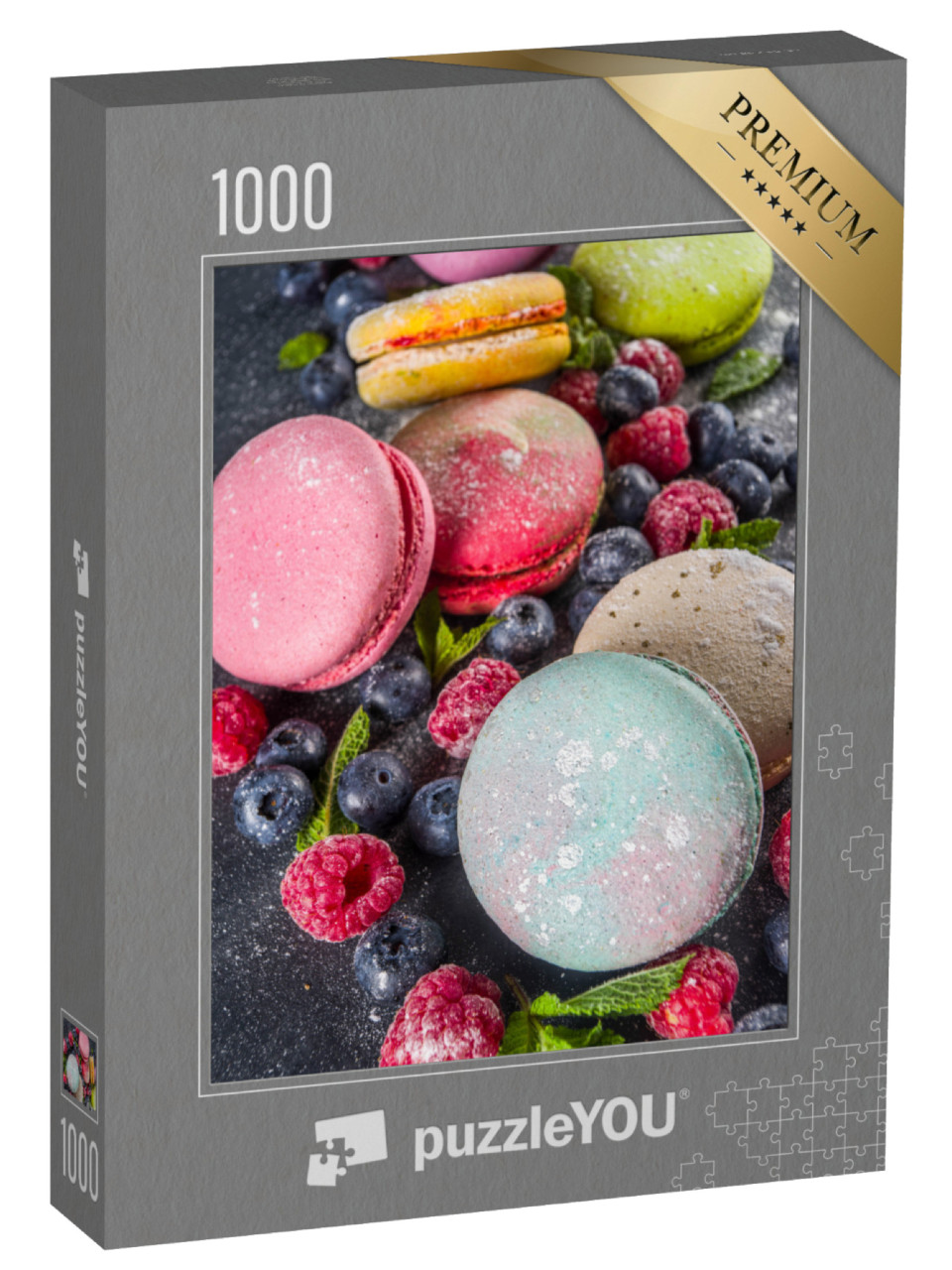 Puzzle 1000 Teile „Auswahl an französischen Macarons“