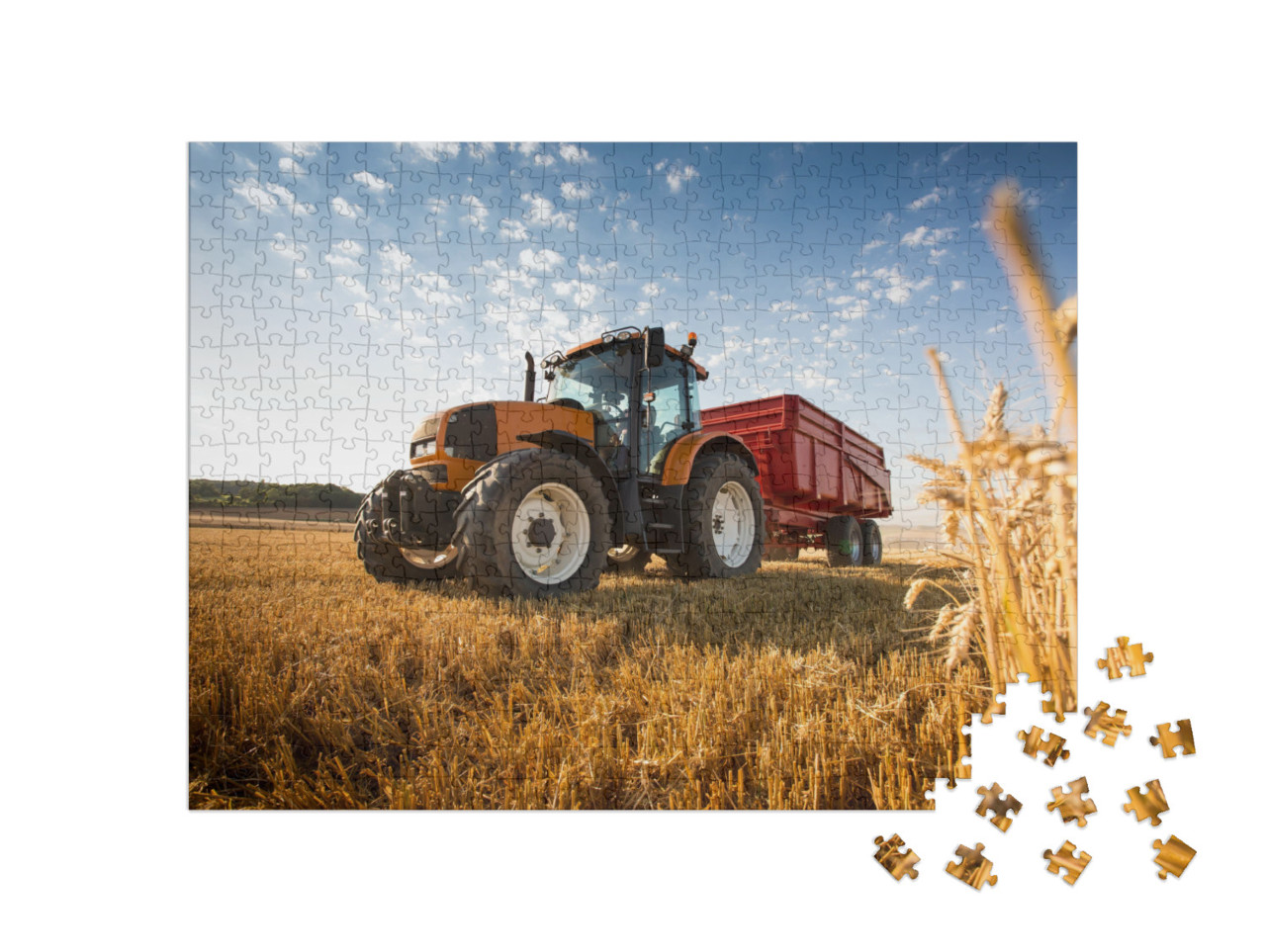 Puzzle 500 Teile „Ein Traktor bei der Ernte“