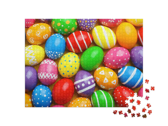 Puzzle 1000 Teile „Wunderschöne bunte Ostereier“