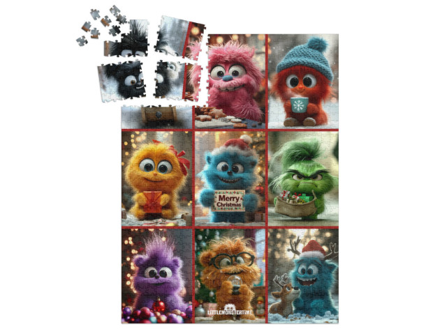 Puzzle „LITTLEMONSTERTIME: Weihnachtscollage“ | SMART SORTED® 1000 Teile