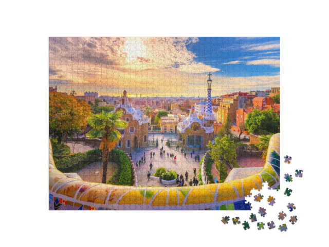 Puzzle 1000 Teile „Blick auf Barcelona vom Park Güell in Barcelona, Spanien“