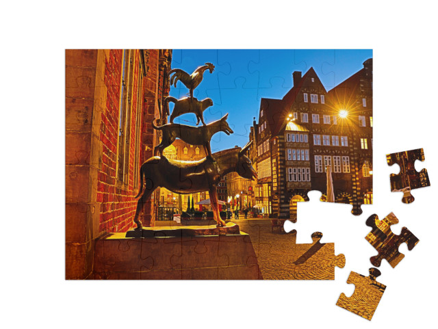 Puzzle 48 Teile „Am Abend in Bremen.“
