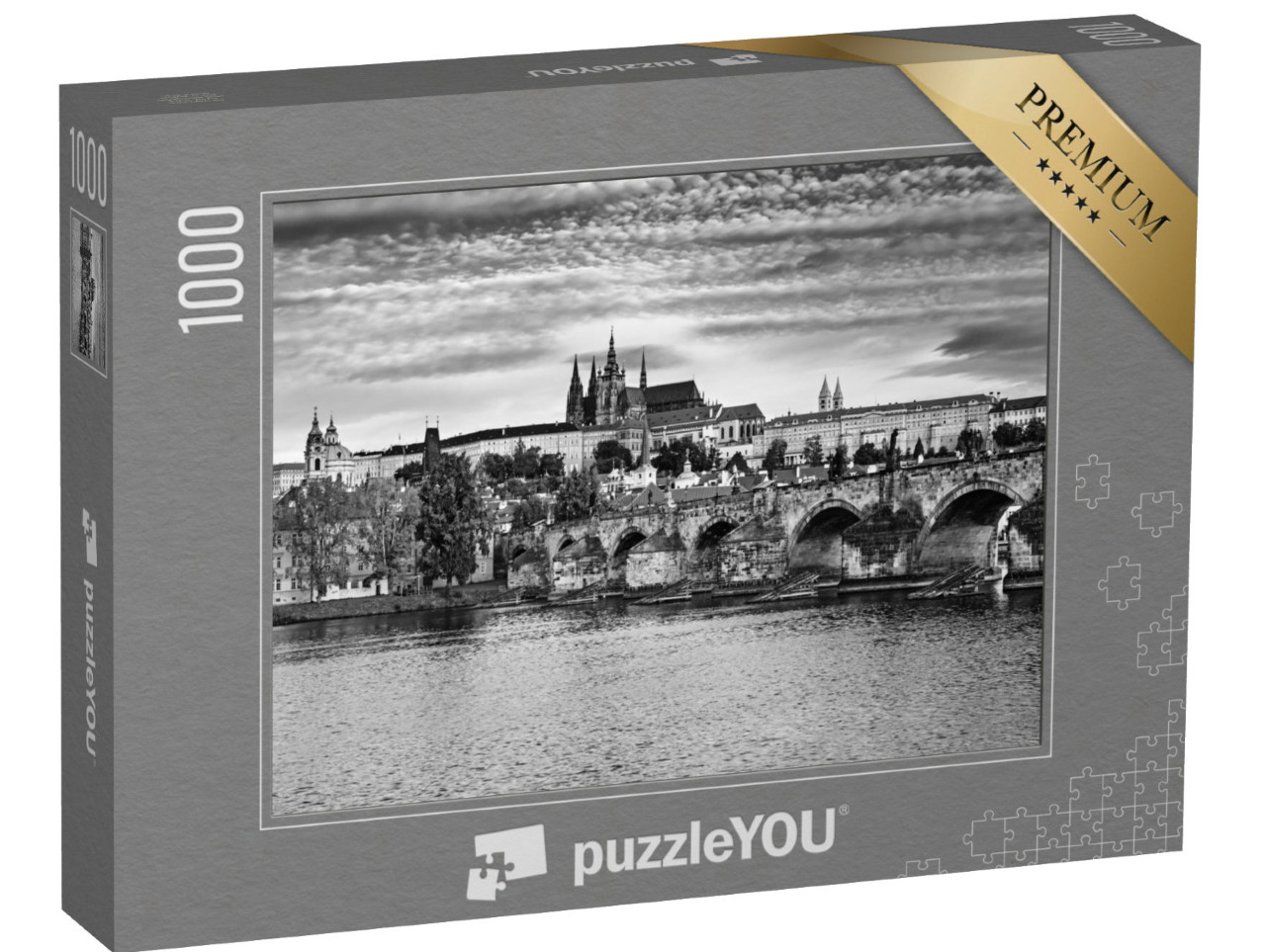 Puzzle 1000 Teile „Blick auf das Zentrum von Prag mit Hradschin und Karlsbrücke, Tschechische Republik“