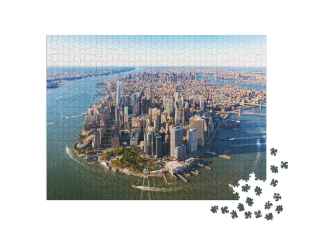 Puzzle 1000 Teile „Spektakuläre Luftaufnahme von Lower Manhattan, New York City“