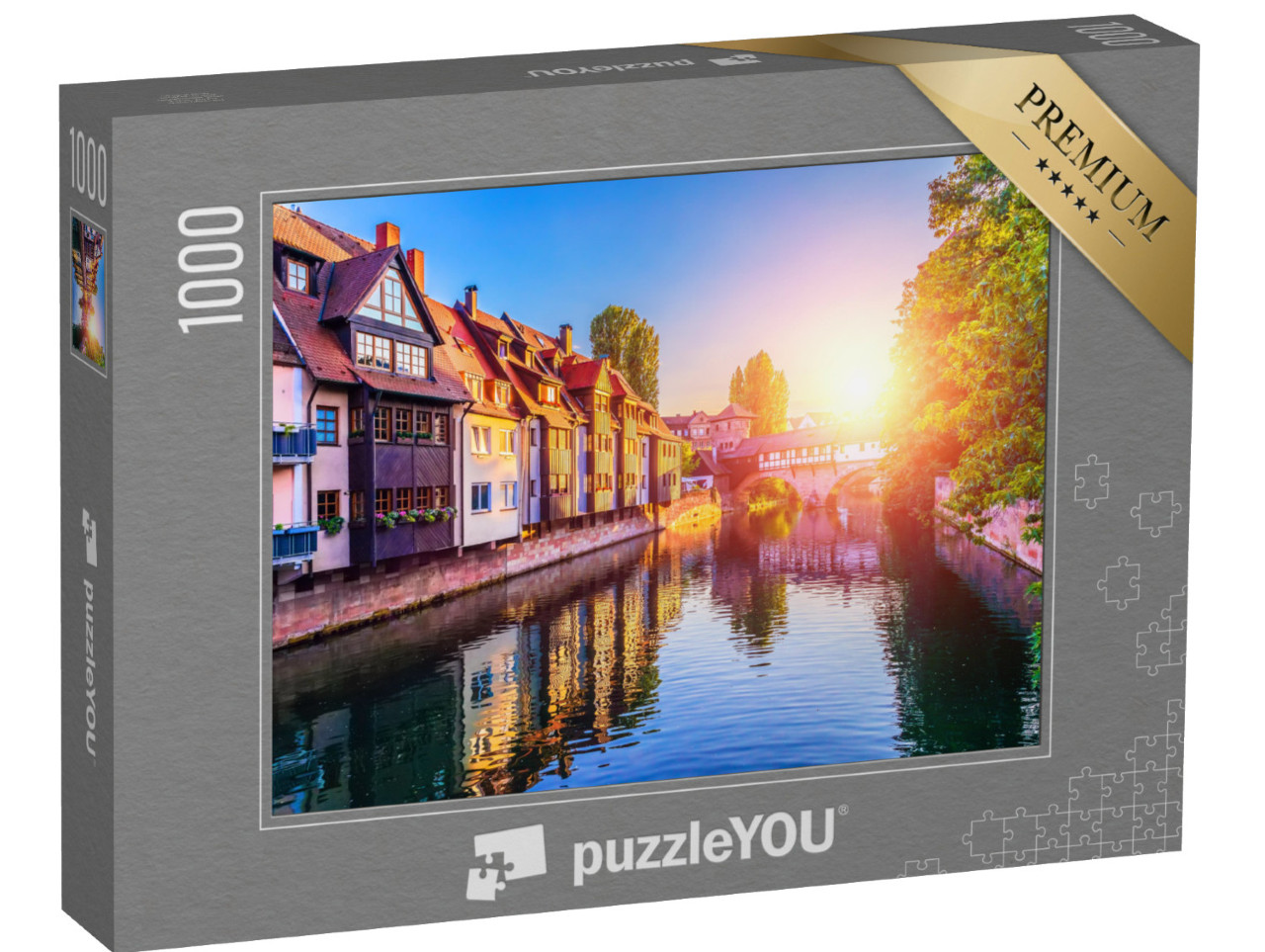 Puzzle 1000 Teile „Sonnenuntergang über der Altstadt von Nürnberg, Deutschland“