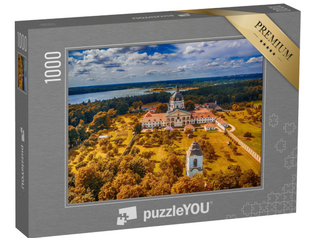 Puzzle 1000 Teile „Kloster und Kirche von Pazaislis auf einer Habinsel im Kaunas-Stausee, Litauen“