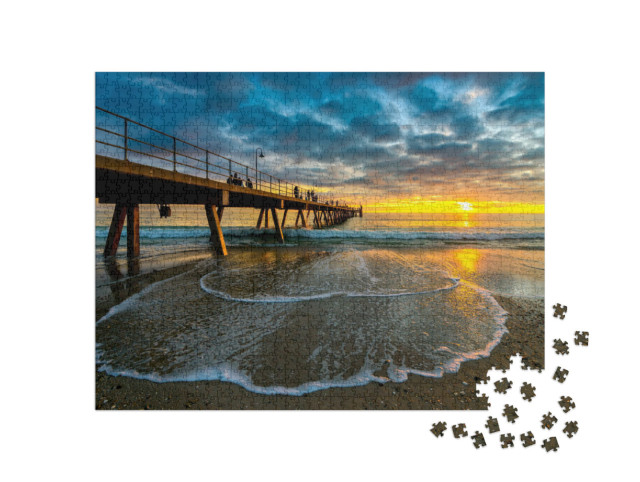 Puzzle 1000 Teile „Glenelg Beach Steg bei Sonnenuntergang, Australien“