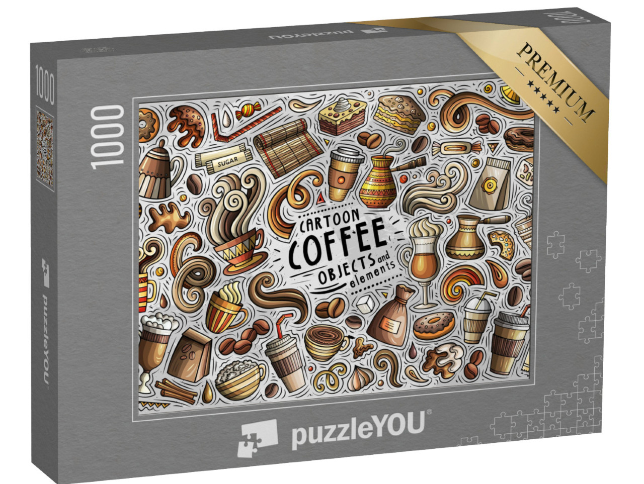 Puzzle 1000 Teile „Cartoon-Zeichnung: Kaffeezeit!“