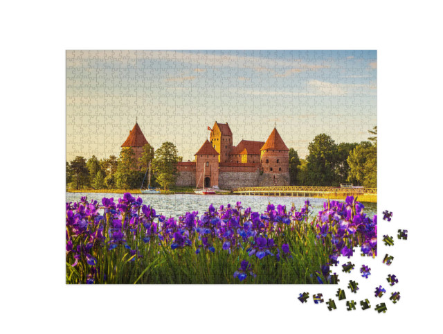 Puzzle 1000 Teile „Die Burg der Insel Trakai, Sehenswürdigkeit in Litauen“