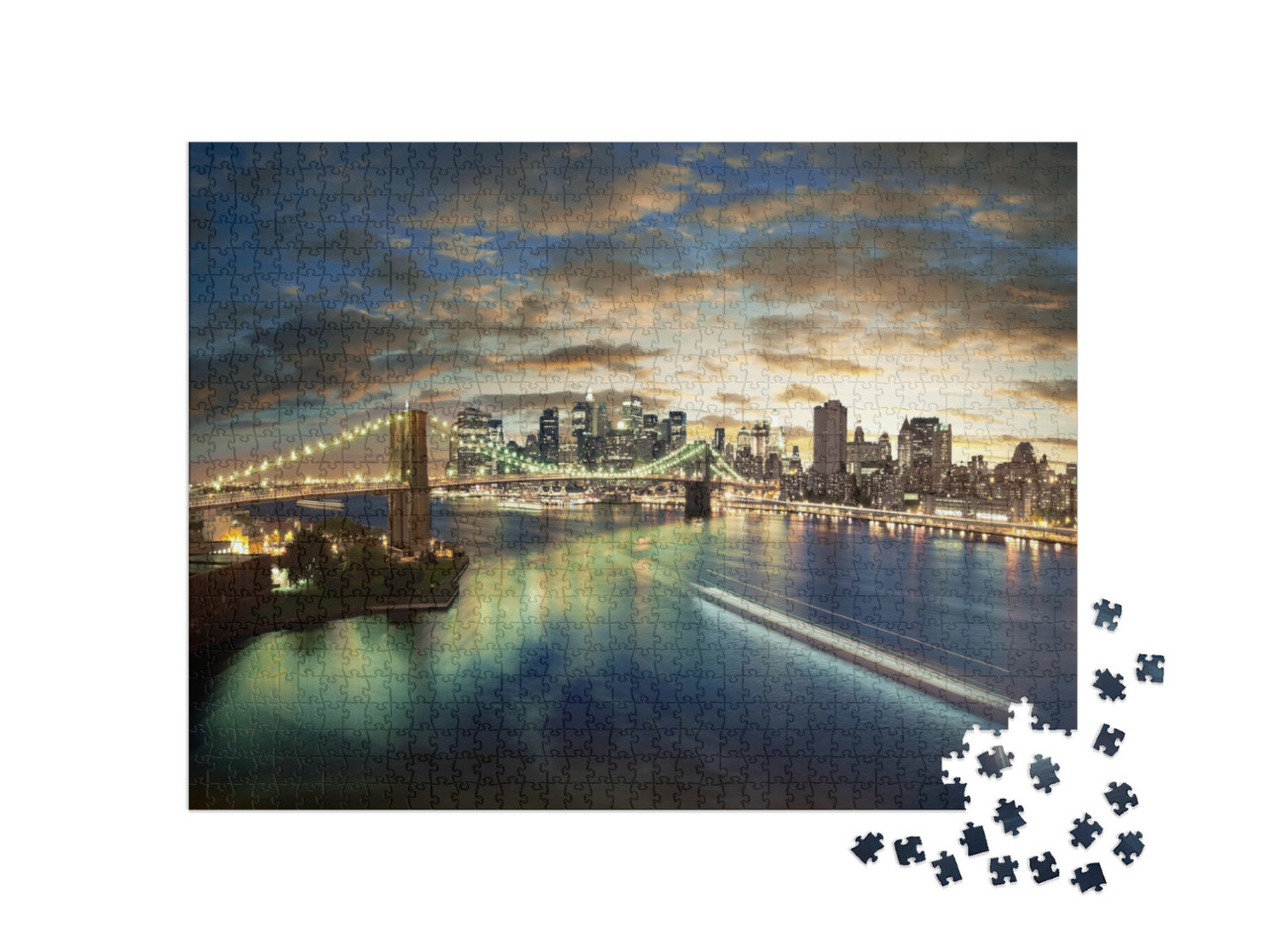 Puzzle 1000 Teile „Abend über der New York City Skyline“