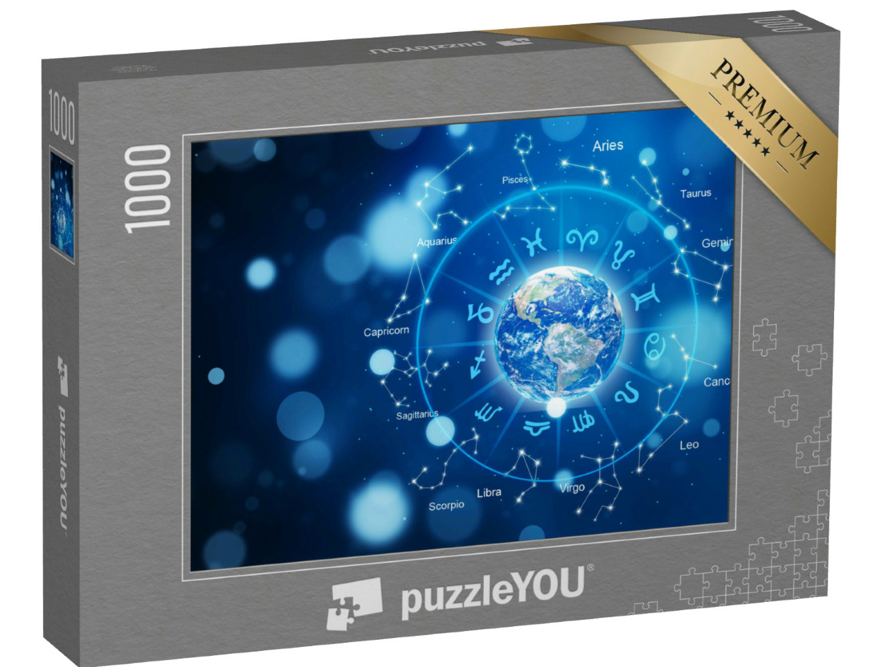 Puzzle 1000 Teile „Tierkreiszeichen im Inneren des Horoskopkreises“