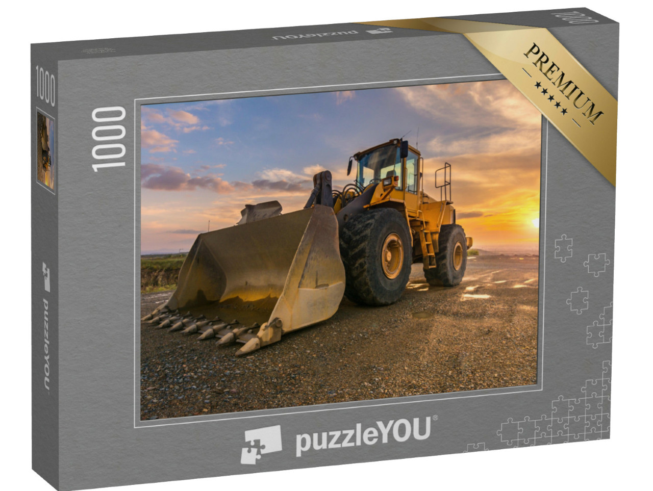Puzzle 1000 Teile „Bagger beim Bau einer neuen Straße“