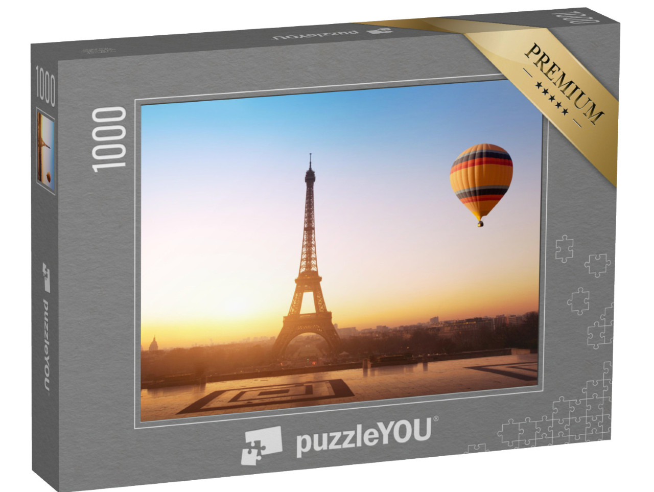 Puzzle 1000 Teile „Heißluftballon am Eiffelturm in Paris, Frankreich“
