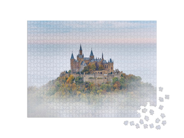 Puzzle 1000 Teile „Deutsche Burg Hohenzollern über Wolken“