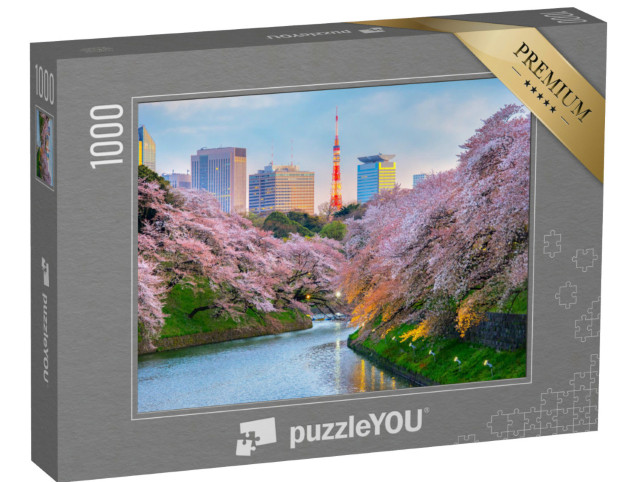 Puzzle 1000 Teile „Sakura - Kirschblüte im Chidorigafuchi-Park in Tokio, Japan“