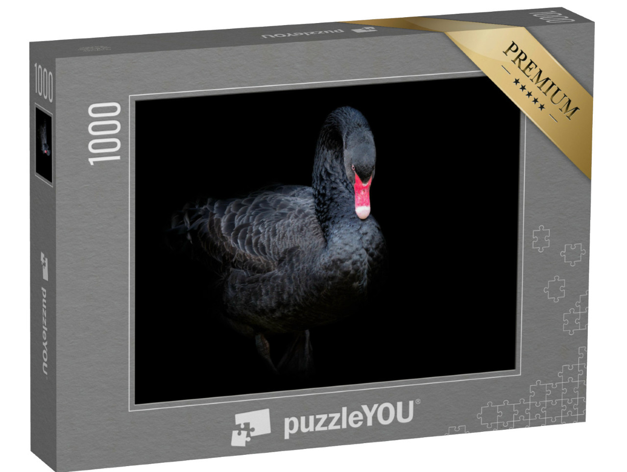 Puzzle 1000 Teile „Schwarzer Schwan auf schwarzem Hintergrund“