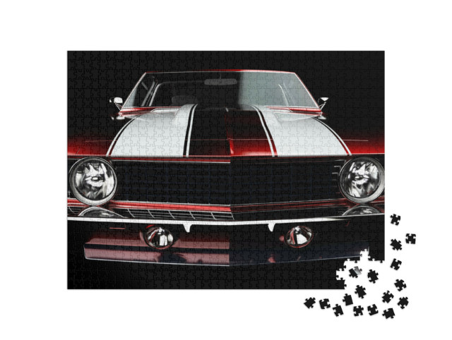Puzzle 1000 Teile „Klassischer Sportwagen: Muscle Car Chevrolet Camaro“