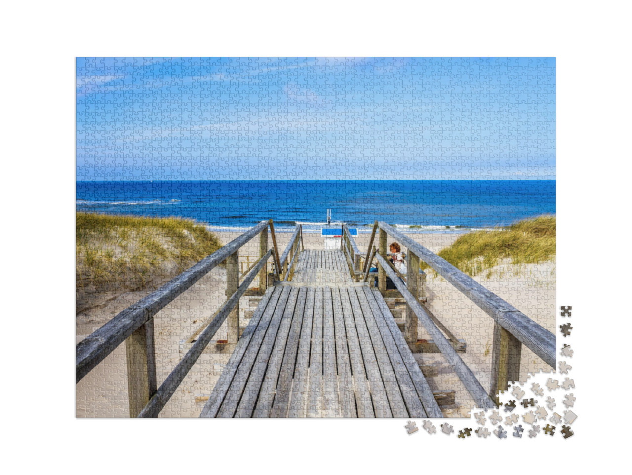 Puzzle 2000 Teile „Der Weg zm Strand von Westerland, Sylt“