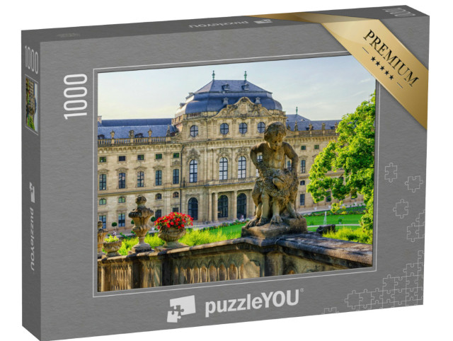 Puzzle 1000 Teile „Statue und Schlossmauer der Residenz in Würzburg in Deutschland“