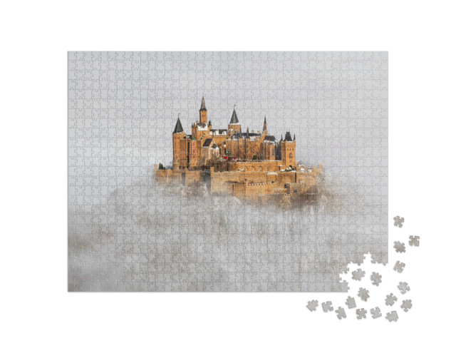 Puzzle 1000 Teile „Burg Hohenzollern über den Wolken, Deutschland“