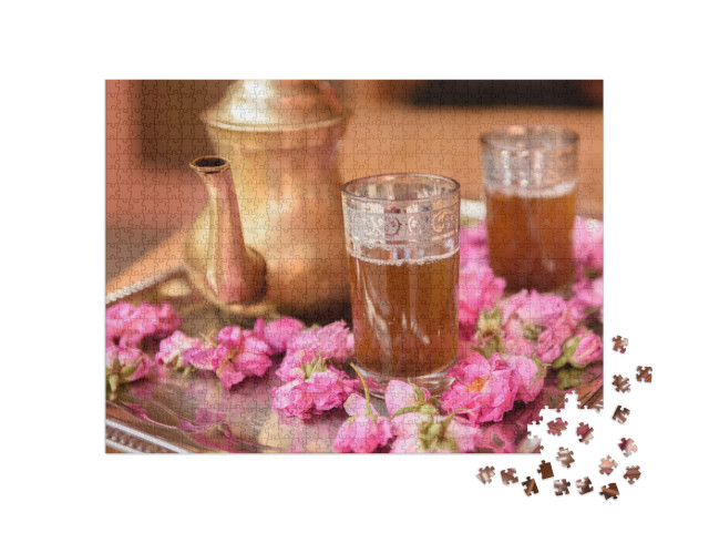 Puzzle 1000 Teile „Tee in Kalat M'Goun, Marokko“