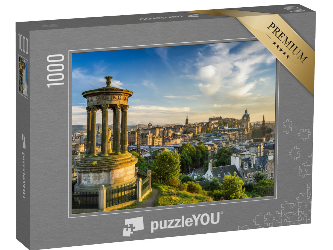 Puzzle 1000 Teile „Burg vom Calton Hill bei Sonnenuntergang“