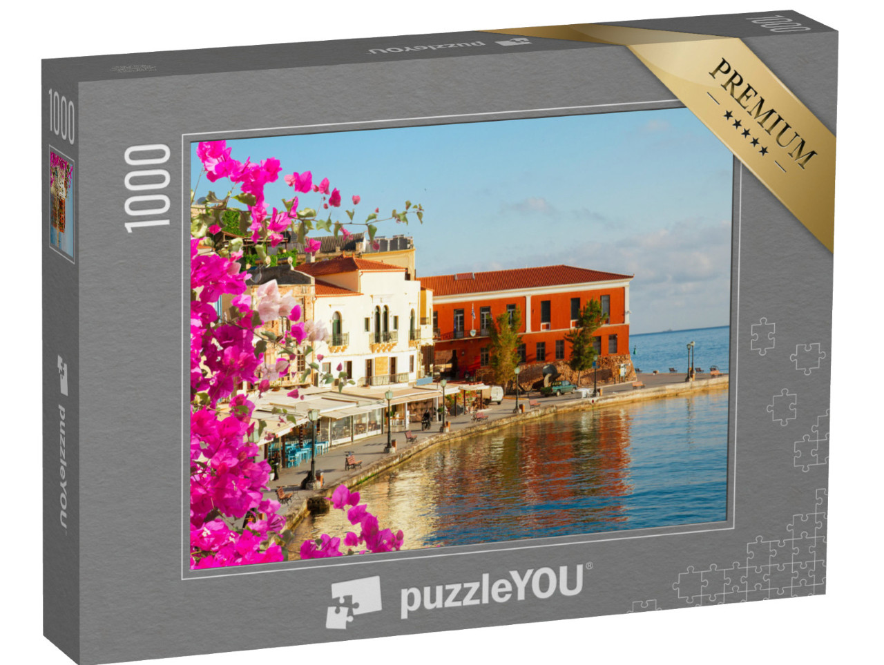 Puzzle 1000 Teile „Küste von Chania mit Altstadt, Kreta, Griechenland“