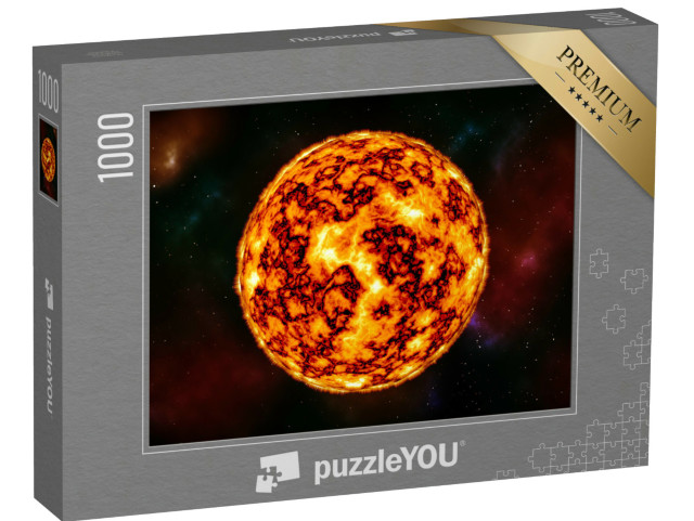 Puzzle 1000 Teile „Sonne im Weltraum mit Plasmahintergrund“