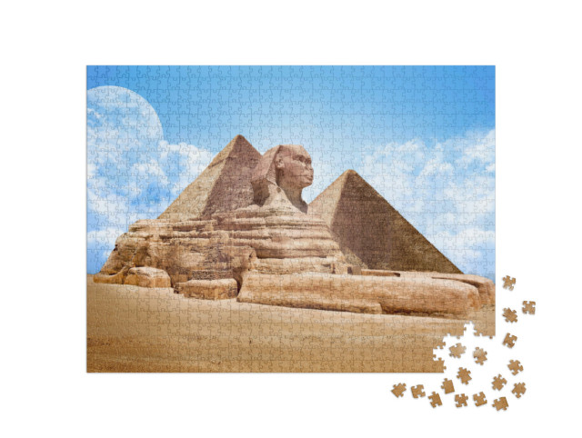 Puzzle 1000 Teile „Pyramiden mit Großer Sphinx, Ägypten“