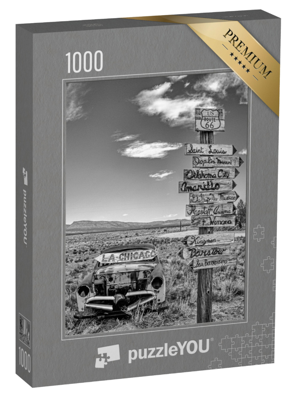 Puzzle 1000 Teile „Schilder mit Route 66“