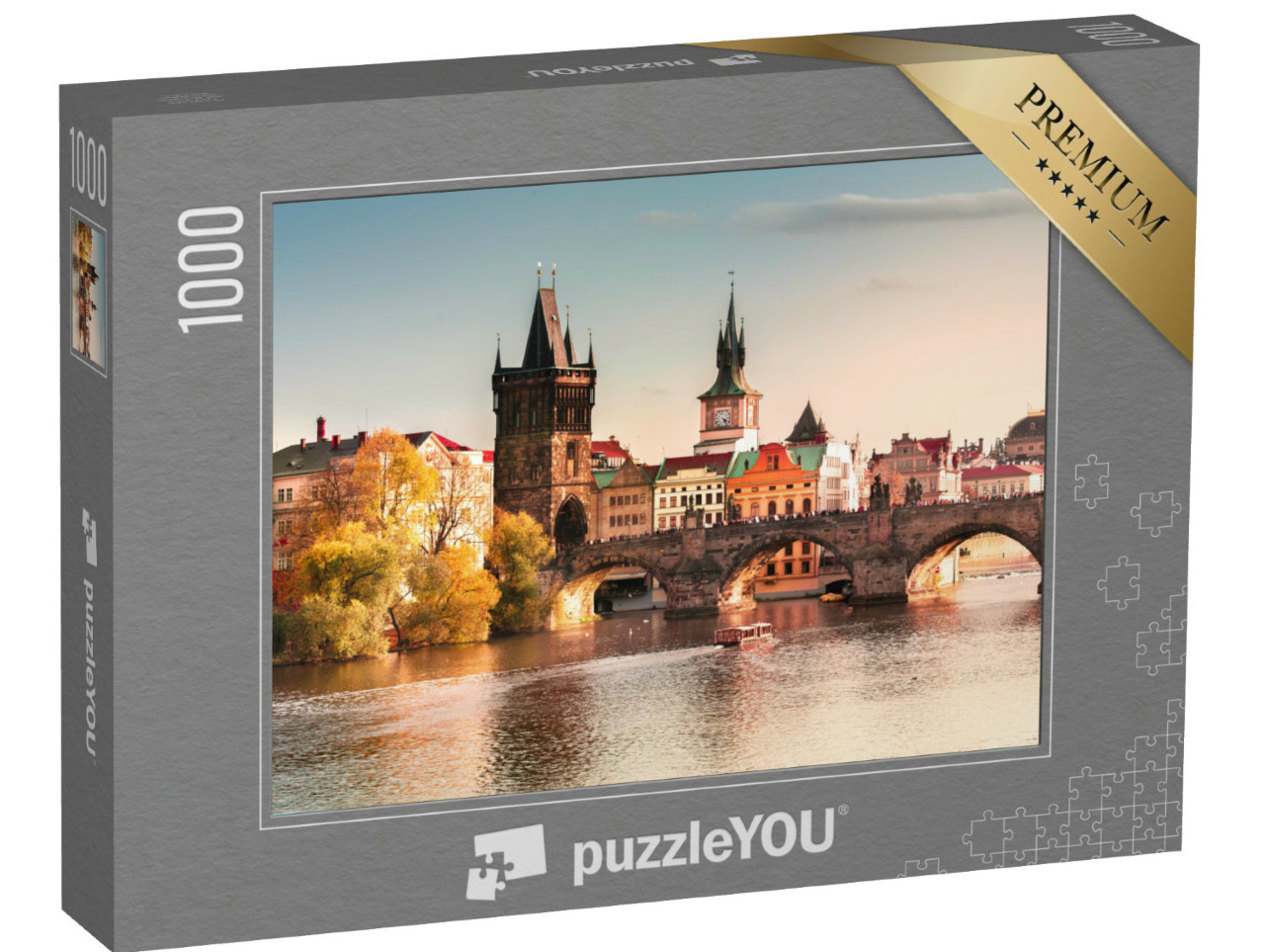 Puzzle 1000 Teile „Karlsbrücke im Sonnenuntergang, Prag, Tschechische Republik“