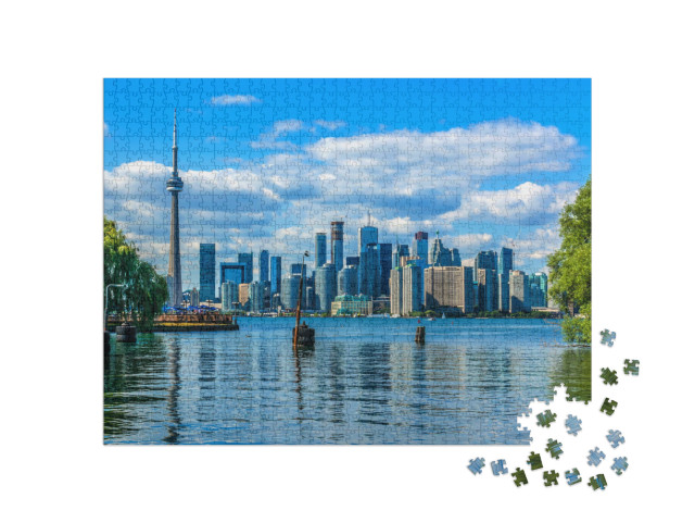 Puzzle 1000 Teile „Die schöne Skyline von Toronto über dem See. Toronto, Ontario, Kanada“