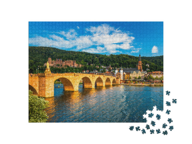 Puzzle 1000 Teile „Blick über den Neckar auf Heidelberg, Deutschland“