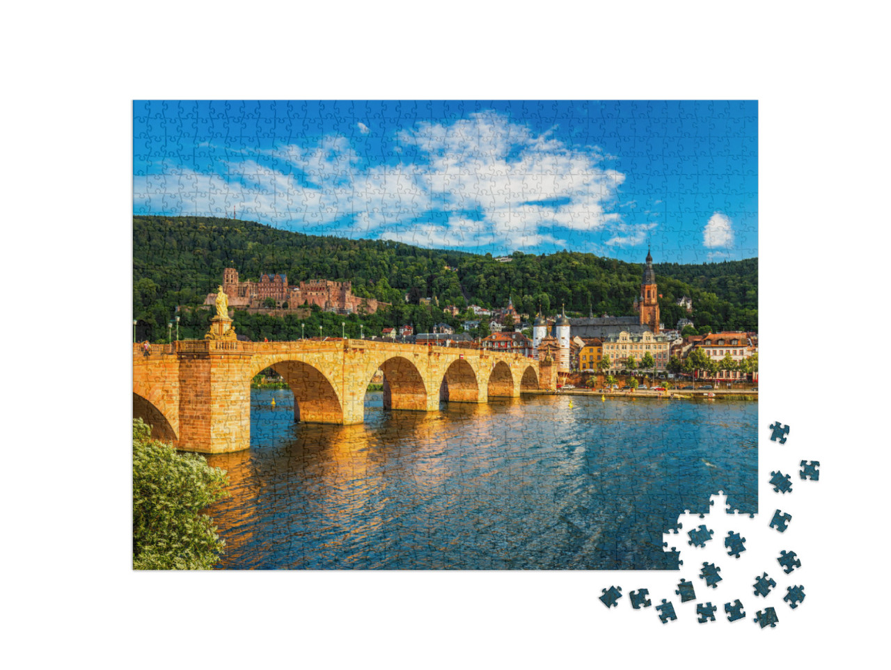 Puzzle 1000 Teile „Blick über den Neckar auf Heidelberg, Deutschland“