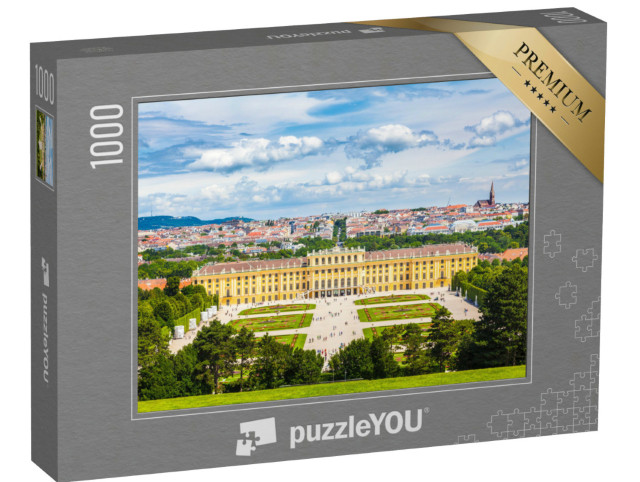 Puzzle 1000 Teile „Schloss Schönbrunn mit dem malerischen Großen Parterregarten, Wien“