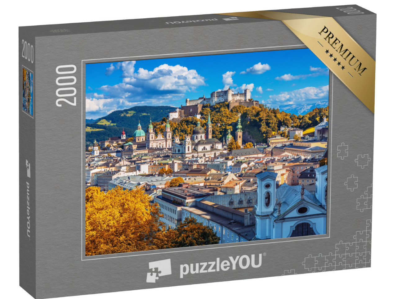 Puzzle 2000 Teile „Salzburger Skyline mit Festung Hohensalzburg im Herbst, Österreich“