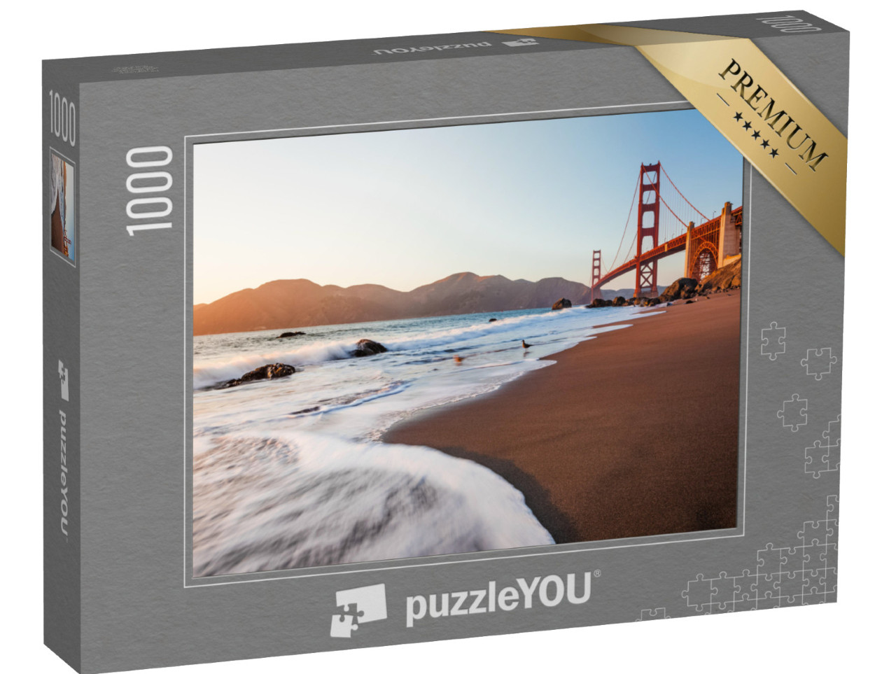 Puzzle 1000 Teile „Blick vom Marshall's Beach auf die Golden Gate Bridge, San Francisco, USA“