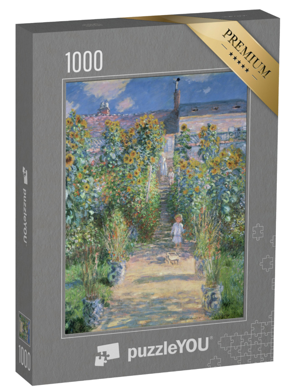 Puzzle 1000 Teile „Der Garten des Künstlers in Vetheuil, Claude Monet 1880“