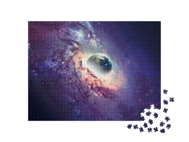 Puzzle 1000 Teile „Schwarzes Loch, Galaxie im Weltraum, Schönheit des Universums“
