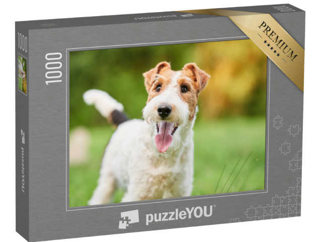 Puzzle 1000 Teile „Nahaufnahme eines glücklichen Foxterriers“