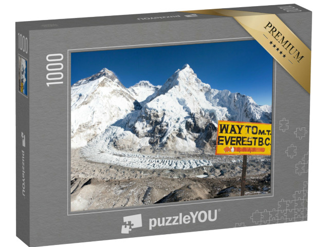 Puzzle 1000 Teile „Wegweiser zum Mount Everest Basislager, Nepal“