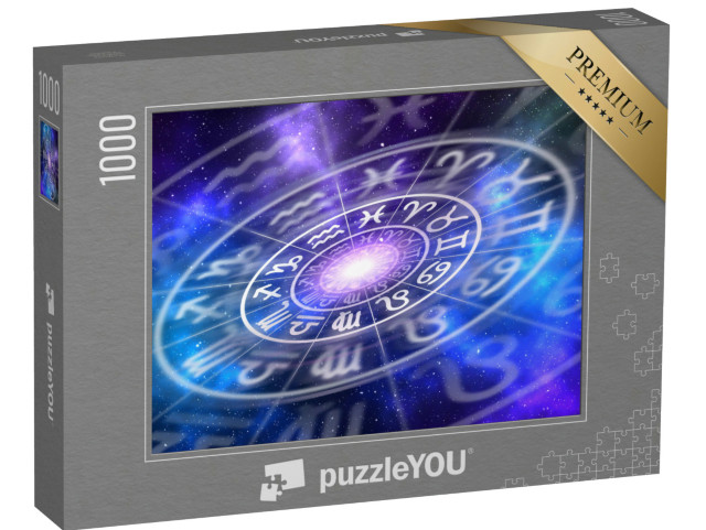 Puzzle 1000 Teile „Sternzeichen innerhalb des Horoskopkreises, Astrologie, Horoskope“