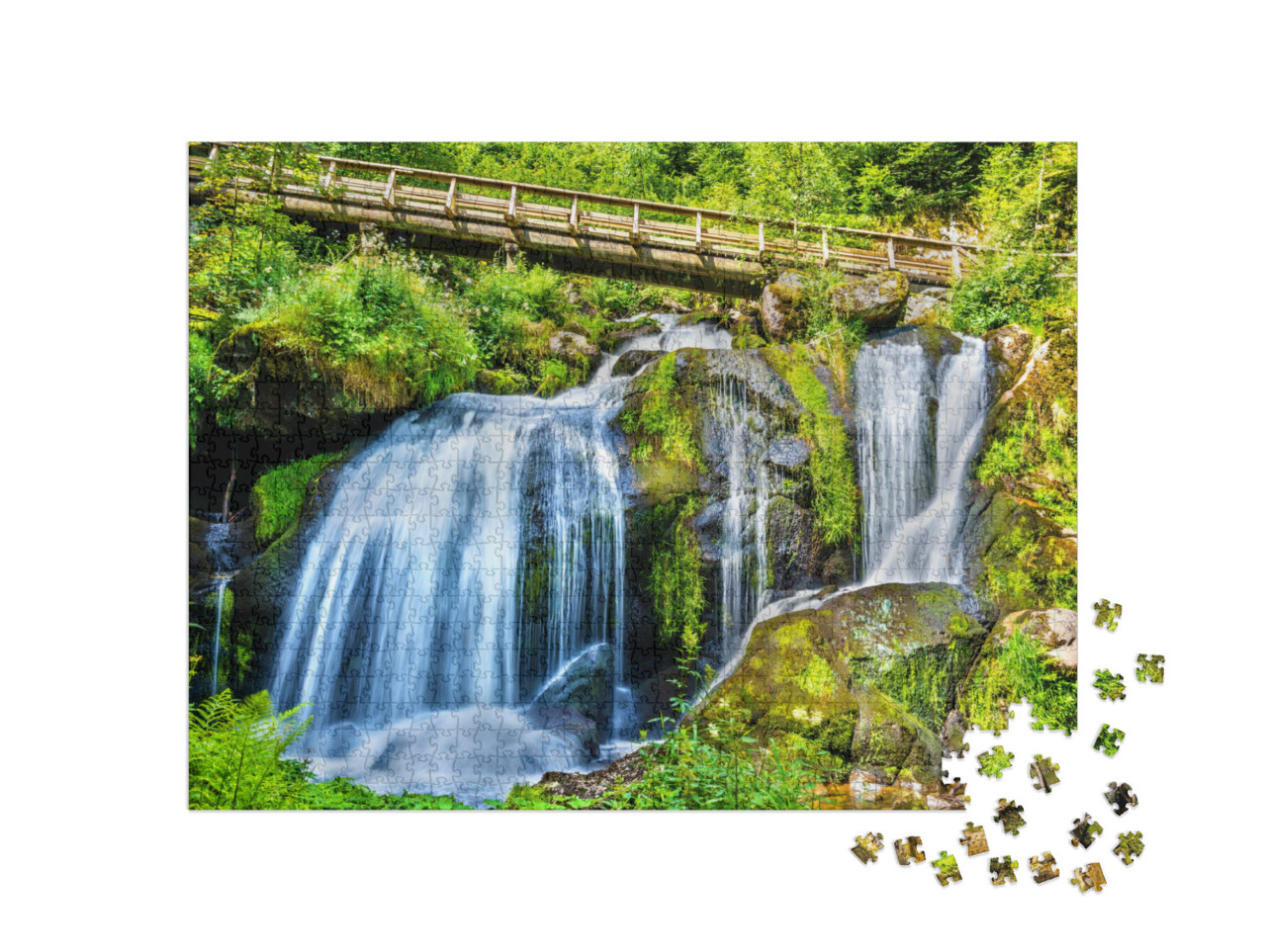 Puzzle 1000 Teile „Die Triberger Wasserfälle im Schwarzwald gehören zu den höchsten in Deutschland“